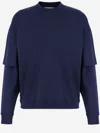 Darkpark Wool Sweatshirt With Double Layer In Blue