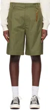 Darkpark Ruffled Wide-leg Shorts In Green