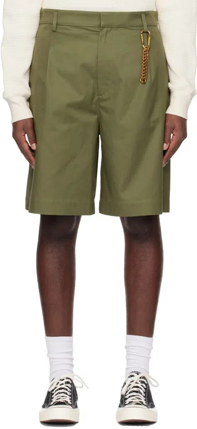 Darkpark Ruffled Wide-leg Shorts In Green