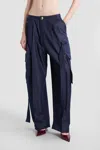 Darkpark Fluid Drape Wide-leg Cargo Jeans In Blue