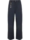 Darkpark Navy Blue Popeline Cargo Pants In Blue