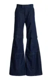 Darkpark Daisy Contrast-stitching Wide Leg Jeans In Blue