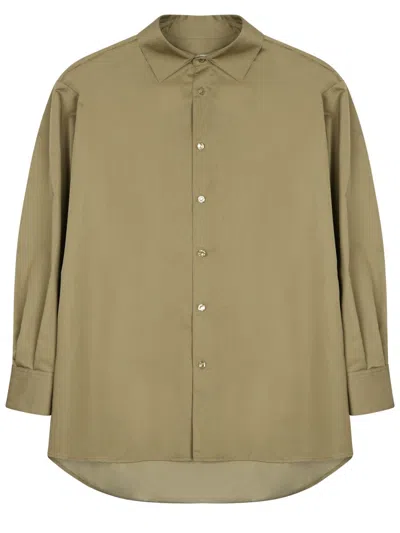 Darkpark Satin Button-up Shirt For Women In Green