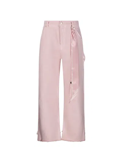 Darkpark Scarf-detail Jeans In Pink