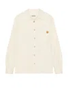 Darkpark Serge Japanese Long Sleeve Shirt In Ecru