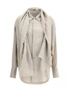 Darkpark Wool Shirt With Matching Shawl In Neutral