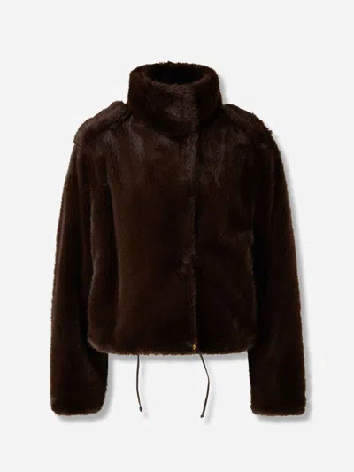 Darkpark Short Fur Coat In Brown