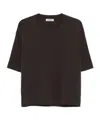 Darkpark Cropped Short-sleeve T-shirt With Round Neckline In Black