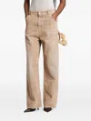 Darkpark Side-embellishment Bleached Wide-leg Jeans In White