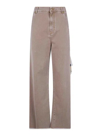 Darkpark Sienna Loose Side Split Denim In Brown