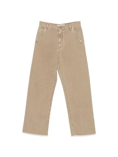 Darkpark "sienna" Loose Side Split Denim In Brown