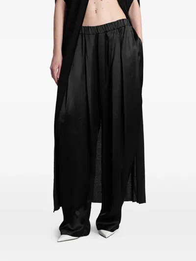 Darkpark Simona Pleated Palazzo Pants In Black