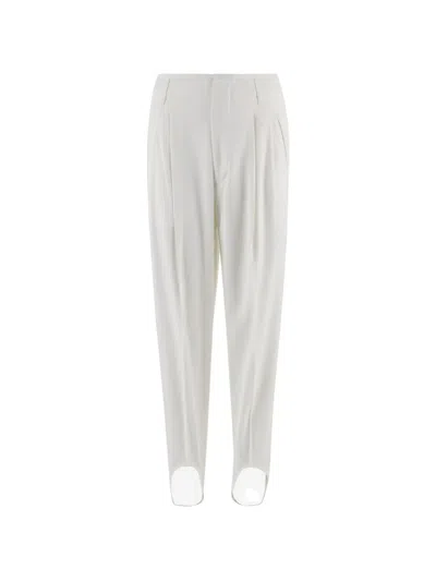 Darkpark Simona Pleated Stirrup Trousers In White