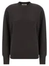 Darkpark Crew Neck Long Sleeve Sweatshirt With Ribbed Cuffs And Hem In Brown