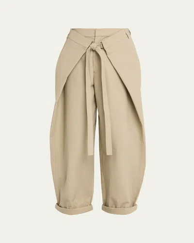 Darkpark Stela Tie-front Barrel Pants In Neutral