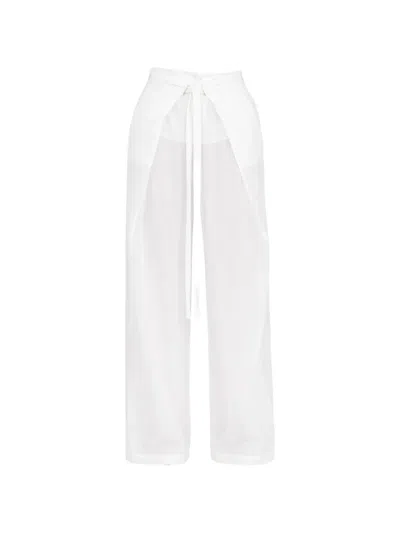 Darkpark Stella Gauze Tie-front Trousers In White