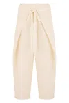 Darkpark Wide-leg Pants With High Waist And Drawstring In White
