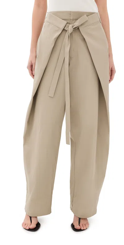 Darkpark Stella Tie Front Pants Taupe In Brown