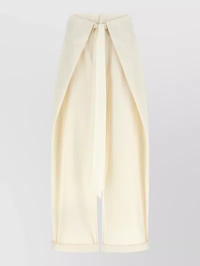 Darkpark Stella Wide Leg Trousers Belt Loops In White