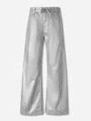 Darkpark Wide Leg Drawstring Waist Jeans With Pockets In Gray