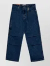 Darkpark Straight Leg Denim Jeans With Contrast Stitching In Blue