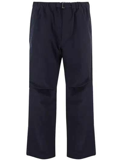 Darkpark Straight-leg Stretch Cotton Pants With Adjustable Waistband In Blue