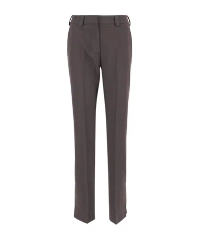 Darkpark Straight-leg Tailored Pants In Brown