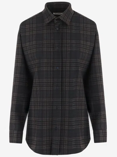 DARKPARK DARKPARK STRETCH VISCOSE BLEND SHIRT WITH CHECK PATTERN