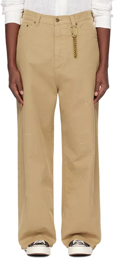 Darkpark Stretchless Wide-leg Jeans In White
