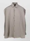 Darkpark Striped Cape Shirt Collared Neck