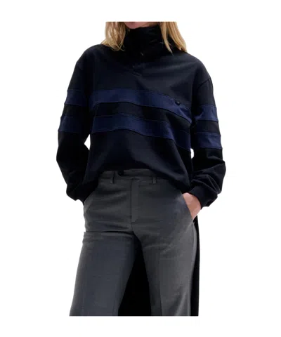 Darkpark Jill Striped Rugby Polo In Black