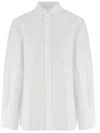 Darkpark Structured Collar Cotton Shirt With Long Sleeves And Side Slits In White