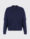 Darkpark Wool Sweatshirt With Double Layer In Blue