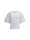 Darkpark Doyle Cropped Draped Short Sleeve Tee Clothing In White