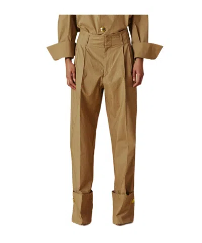 Darkpark Tailoring Popeline Pants In Brown