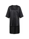 Darkpark Tara Satin-finish Asymmetric Blouse In Black