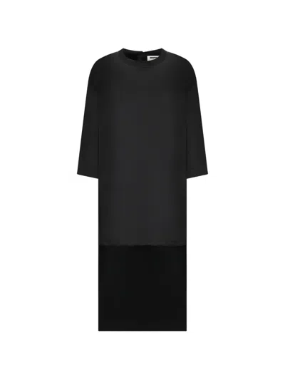 Darkpark Tara Asymmetric Satin Shirt In Black