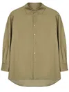 Darkpark Satin Button-up Shirt For Women In Green