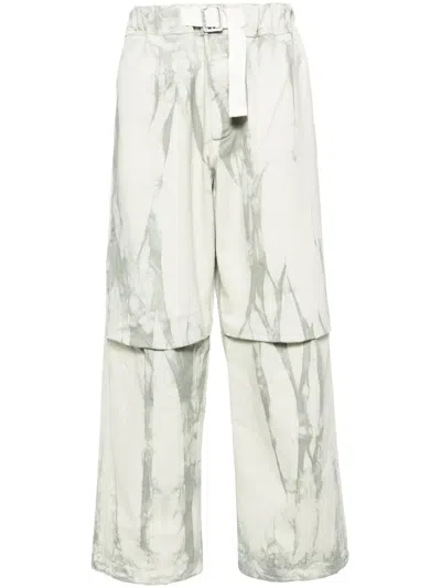 Darkpark Tie-dye Straight-leg Trousers In Grey