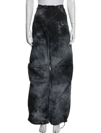 Pre-owned Darkpark Tie-dye Print Wide Leg Pants In Blue