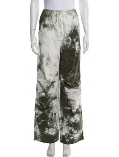 Pre-owned Darkpark Tie-dye Print Wide Leg Pants In Green