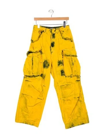 Pre-owned Darkpark Tie-dye Print Wide Leg Pants In Yellow