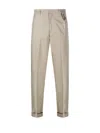 Darkpark Tomi Trouser With Belt Loops And Rolled Cuffs In Neutrals