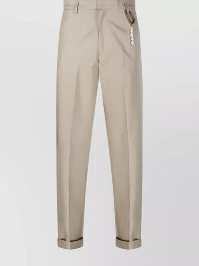 Darkpark Tomi Trouser With Belt Loops And Rolled Cuffs In Beige