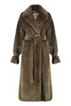 Darkpark Trench Madison In Eco-fur In Green