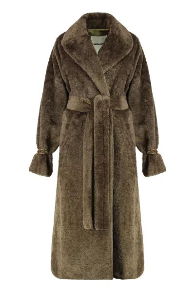 Darkpark Trench Madison In Eco-fur In Brown