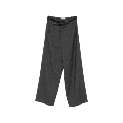 Darkpark Belted Tailored Trousers In Gray