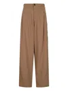Darkpark Tailored Beige Trousers With Textured Finish In Brown