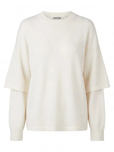 Darkpark Troy Cashmere Wool Double-sleeve Tee In Neutral