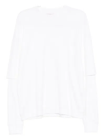Darkpark Solid Color Long Sleeved Theo T-shirt In White